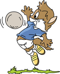 Cartoon cat playing football vector illustration