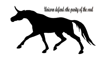  isolated image, drawing, black silhouette,  horse on white background.