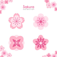 Pink sakura elements for graphic resources