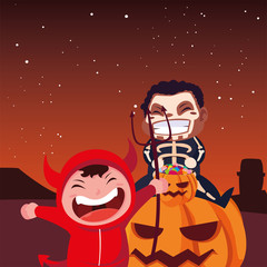 kids in halloween costumes image