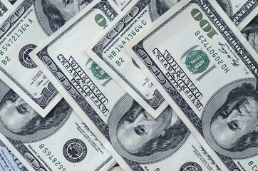 Many hundred dollar bills
