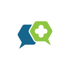 Chat health logo vector icon