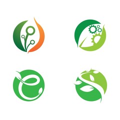 Leaf logo vector icon illustration