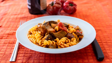 Pasta alla norma, a traditional recipie of italian food tradition