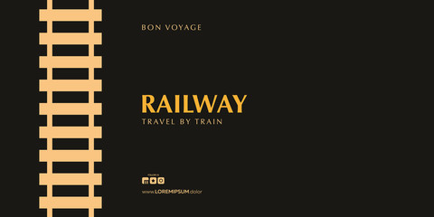 Minimalistic Railway Banner. Travel by City Train.