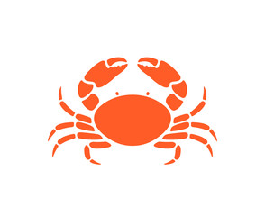 Crab logo. Isolated crab on white background