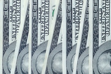 Abstract textured backdrop many hundred dollar bills