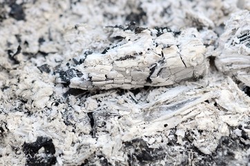 Pile of ashes after the fire went out grunge background texture