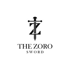 letter Z with Sword logo design vector illustration