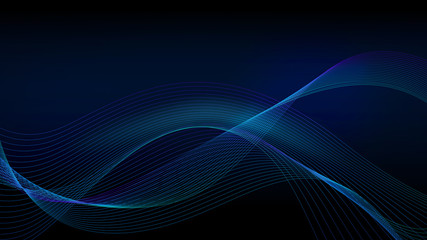 Blue wave on black background.