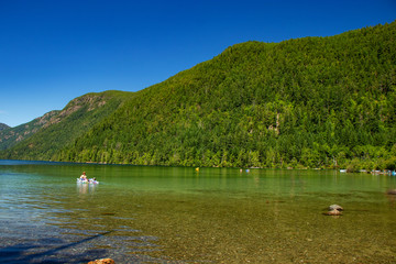 Quiet summer day at Lake Cameron, Vancouver Island, BC