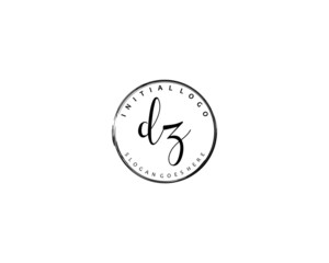DZ Initial letter logo template vector	