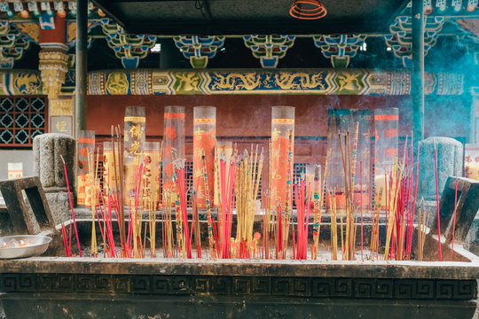 candle in ancient temple