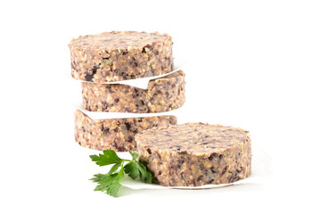 Raw veggie burger with black beans