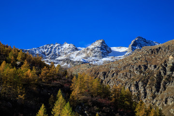 paesaggio autunnale in valle dell'Orco, nel Parco Nazionale del Gran Paradiso