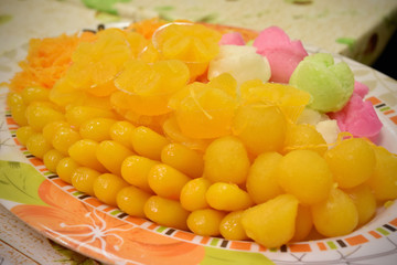Colorful appearance and distinct flavors have unique of thailand sweets or thailand dessert.