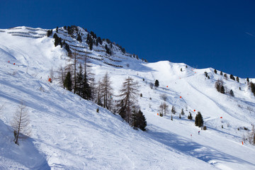 Fototapeta na wymiar view of Mayrhofen ski resort in winter time, Austria