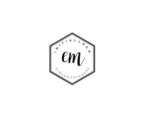 EM Initial letter logo template vector	