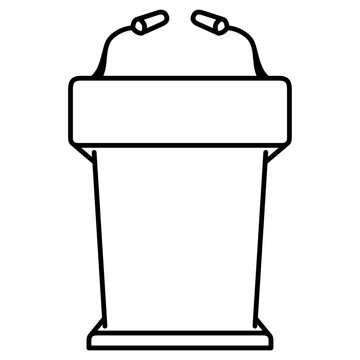 recommend clip art: Debate stage icon in outline style