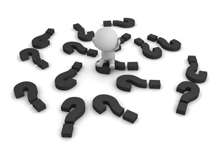 3D Concept image conveying the feeling of confusion