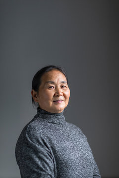 Portrait of senior asian woman indoor