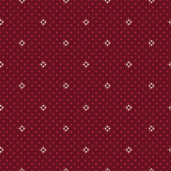 Abstract seamless pattern illustration of dots and flowers.