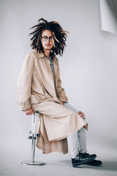 Young rasta man shot in natural light studio