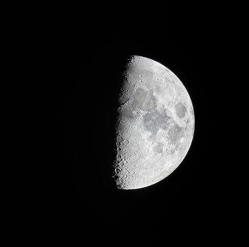 The half moon and its craters.