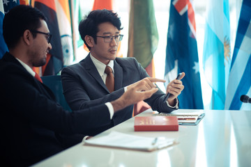 Businessmen are using a smartphone In doing business online, Modern online business concepts