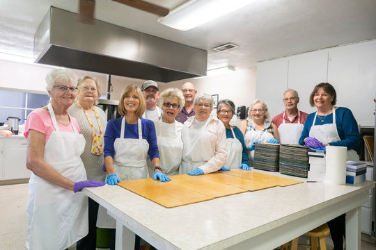 Volunteers Preparing a Community Meal