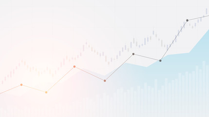 Abstract financial chart with uptrend line graph in stock market on white color background
