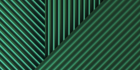 Abstract background for branding, identity and packaging presentation. Dark green corrugated panel background. 3d rendering illustration.