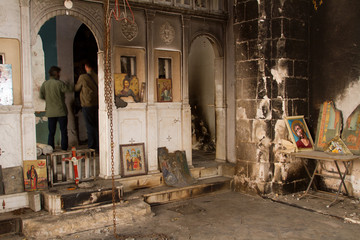 Devastated Orthodox church in Syria