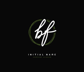 B F BF Beauty vector initial logo, handwriting logo of initial signature, wedding, fashion, jewerly, boutique, floral and botanical with creative template for any company or business.