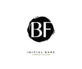 B F BF Beauty vector initial logo, handwriting logo of initial signature, wedding, fashion, jewerly, boutique, floral and botanical with creative template for any company or business.