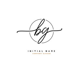 B G BG Beauty vector initial logo, handwriting logo of initial signature, wedding, fashion, jewerly, boutique, floral and botanical with creative template for any company or business.