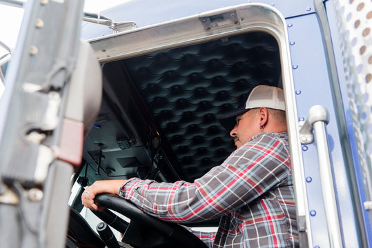 Truck driver driving