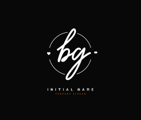B G BG Beauty vector initial logo, handwriting logo of initial signature, wedding, fashion, jewerly, boutique, floral and botanical with creative template for any company or business.