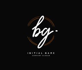 B G BG Beauty vector initial logo, handwriting logo of initial signature, wedding, fashion, jewerly, boutique, floral and botanical with creative template for any company or business.