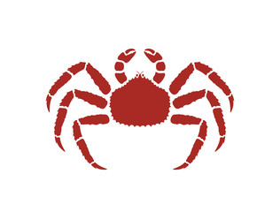 King crab logo. Isolated crab on white background