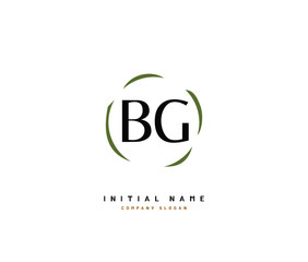 B G BG Beauty vector initial logo, handwriting logo of initial signature, wedding, fashion, jewerly, boutique, floral and botanical with creative template for any company or business.