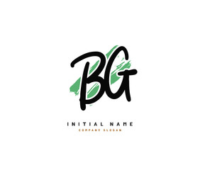 B G BG Beauty vector initial logo, handwriting logo of initial signature, wedding, fashion, jewerly, boutique, floral and botanical with creative template for any company or business.