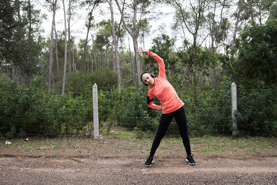 Stretching exercises with music.