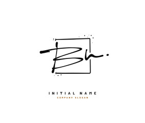 B N BN Beauty vector initial logo, handwriting logo of initial signature, wedding, fashion, jewerly, boutique, floral and botanical with creative template for any company or business.