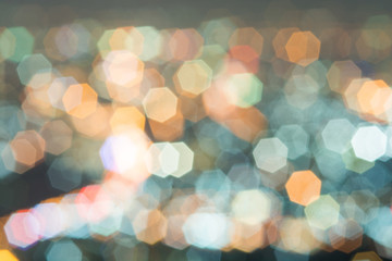 Abstract, Beautiful Bokeh landscape of city at night, Bokeh light and blur city sunset