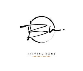 B N BN Beauty vector initial logo, handwriting logo of initial signature, wedding, fashion, jewerly, boutique, floral and botanical with creative template for any company or business.