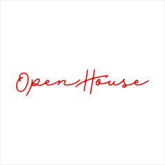 Open House Handwrited Red Sign