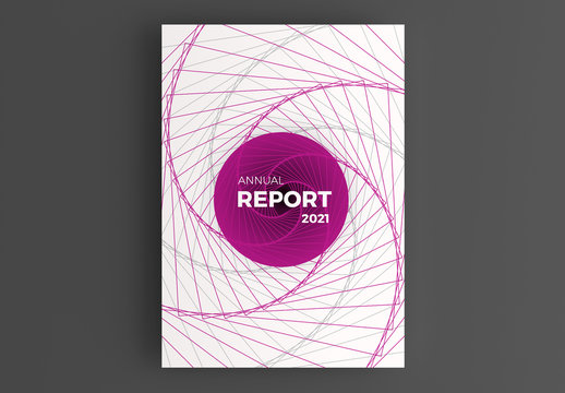 Annual Report Cover Layout with Pink Accents