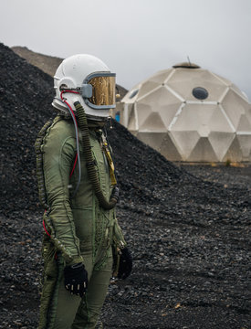 Anonymous astronaut near base