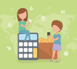 Payment online icon set design